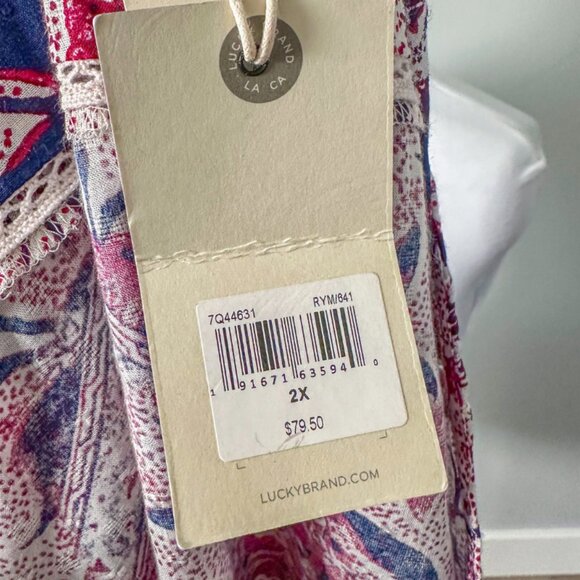 Lucky Brand Plus Size Floral Printed Ruffle Top - NWT! - Picture 12 of 13